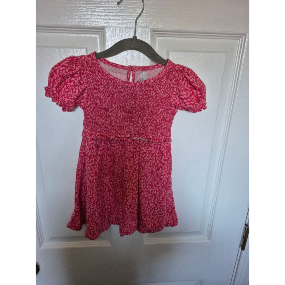 Girls Wonder Nation Pink & Light Pink Leaf Print Casual Dress 2T